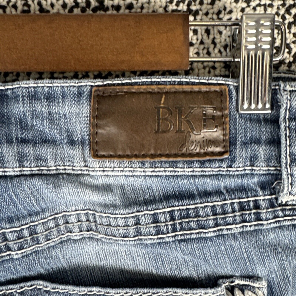 BKE Denim Culture Womens 31L (35 X 31.5) Distressed Destroyed‎ Boot Thick Stitch - Picture 11 of 16
